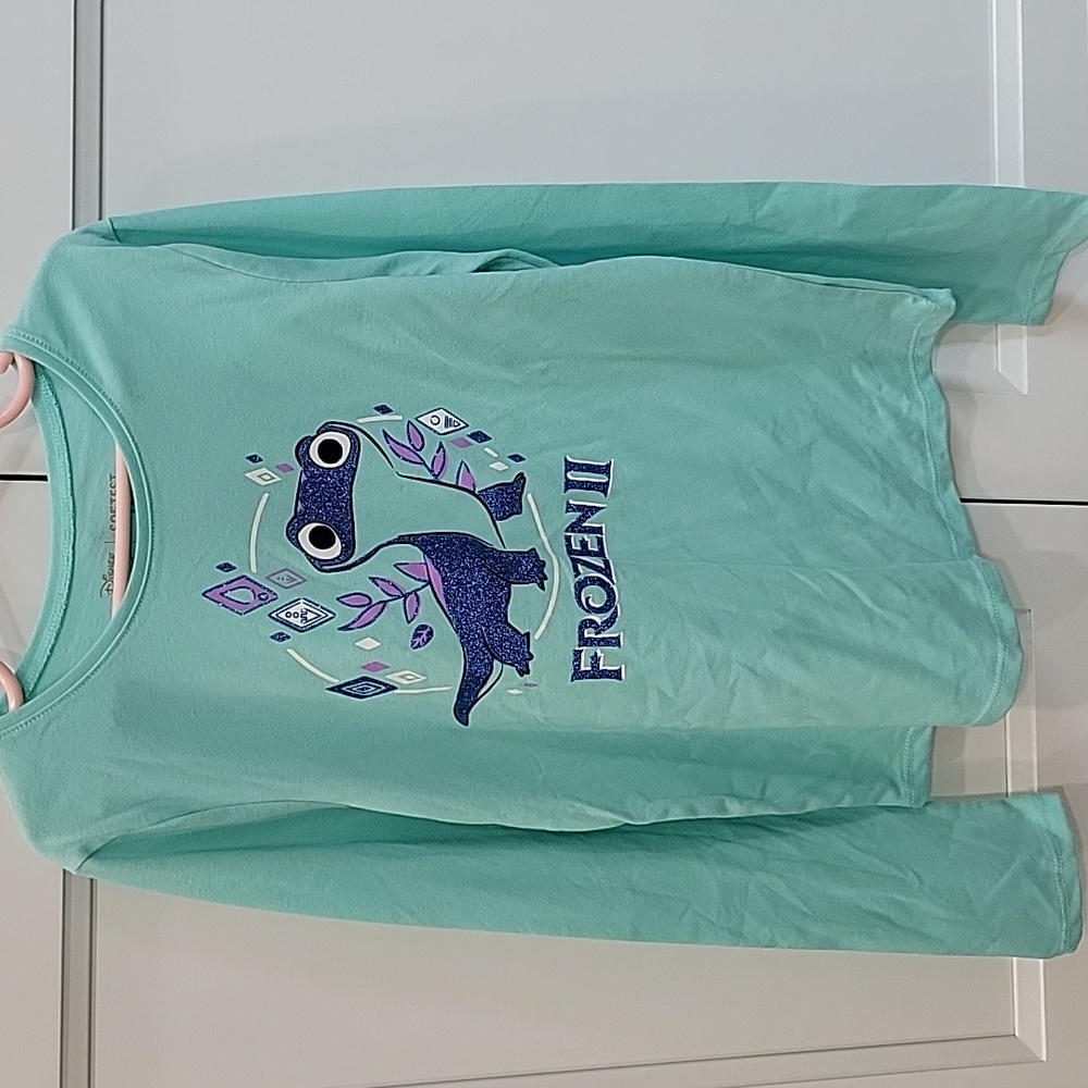 Disney Frozen II Aqua Long Sleeve Shirt 10 Girls